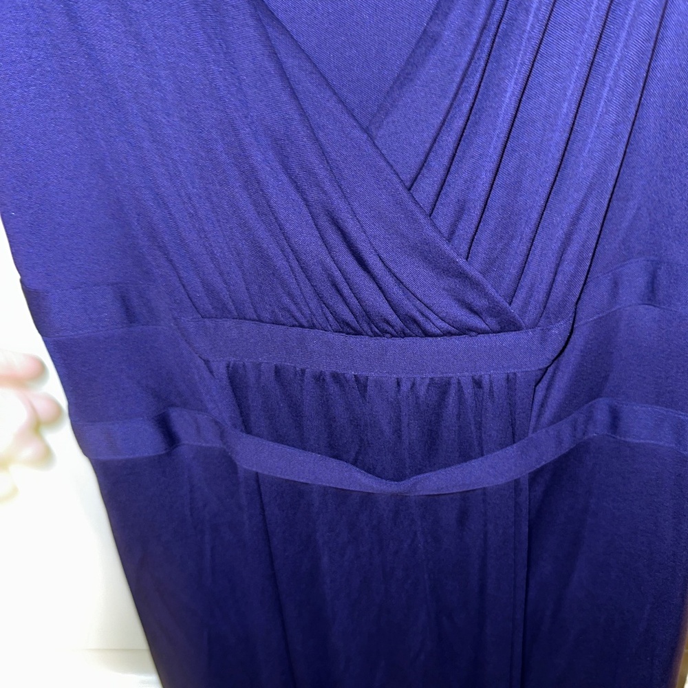 Moschino Silk blend Deep Purple V-neck Grecian dress 12 - Picture 3 of 14